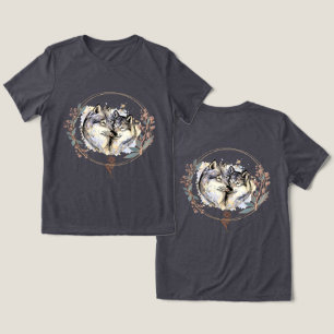 Camiseta Afeição Selvagem - Lobos na Ilustração do Amor