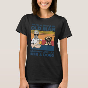Camiseta Afeiçoado Antigo Mal-Humorado Gosta de Cerveja e C