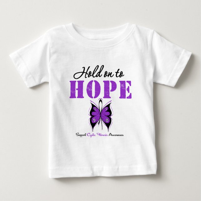 Camiseta Aferrar-se de fibrose cística à esperança (Frente)