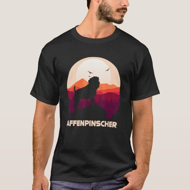 Camiseta Affenpinscher And Moon Halloween 1 (Frente)