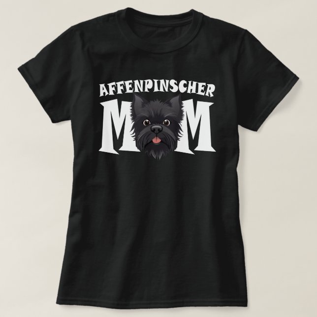 Camiseta Affenpinscher Mãe Dia de as mães Custa Affen Cacho (Frente do Design)