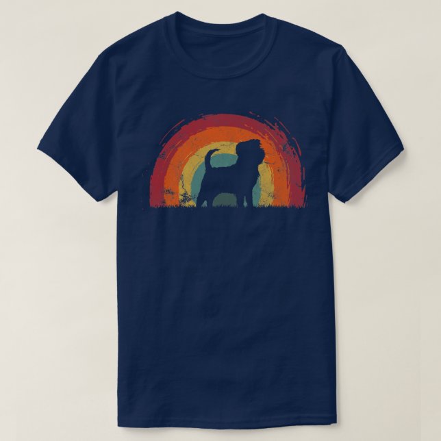 Camiseta Affenpinscher Vintage Rainbow Men Mulheres  (Frente do Design)