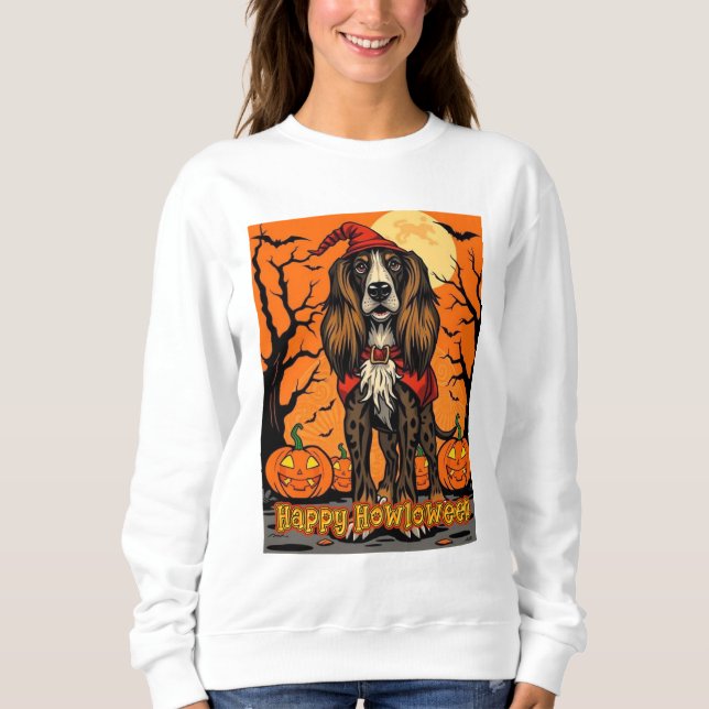 Camiseta Afghan Hound Happy Howloween (Frente)