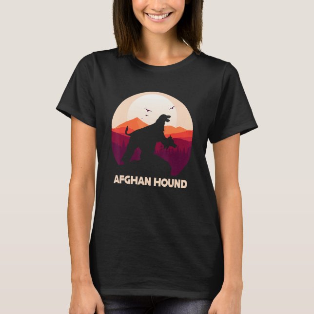 Camiseta Afghan Hound under Moon for Halloween Costume (Frente)