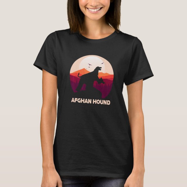 Camiseta Afghan Hound under Moon for Halloween Costume  1 (Frente)