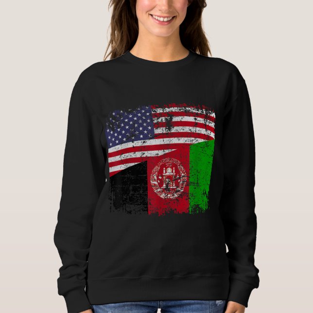 Camiseta AFGHANISTAN ROOTS Half American Flag USA AFEGANIST (Frente)