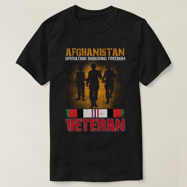 Camiseta Afghanistan Veteran Proud Army US Military (Frente do Design)