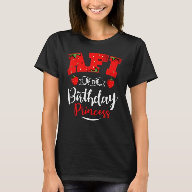 Camiseta Afi Do Aniversário Da Princesa Strawberry Theme Bd (Frente)