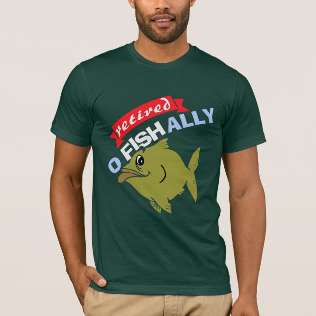 Camiseta aficionado aposentado da pesca (Frente)