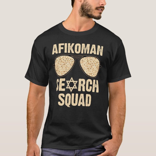 Camiseta Afikoman Search Squad Funny Passover Seder Sunglas (Frente)