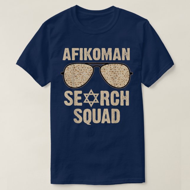 Camiseta Afikoman Search Squad Funny Passover Seder Sunglas (Frente do Design)