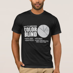 Camiseta Afirmação Cega de Cores Engraçada Humor de Defi