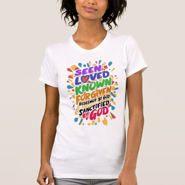 Camiseta Afirmação divina: Abrangendo a identidade espiritu (Frente)