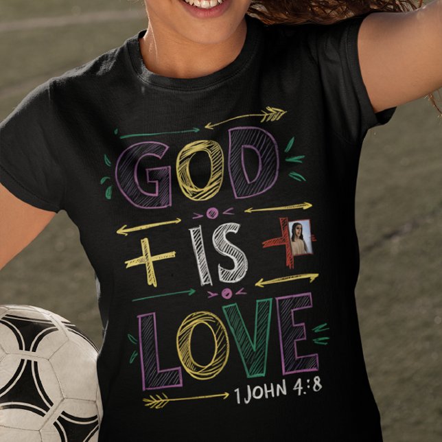 Camiseta Afirmação divina: Deus é o amor (Criador carregado)