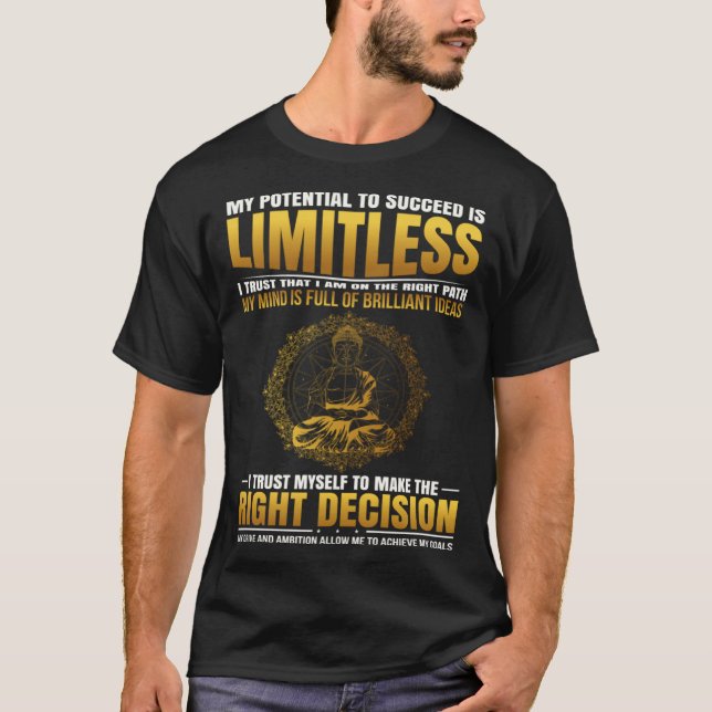 Camiseta Afirmação Positiva - Buda Mantra com Sucesso (Frente)