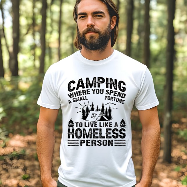 Camiseta Afirmações engraçadas de acampamento (Criador carregado)