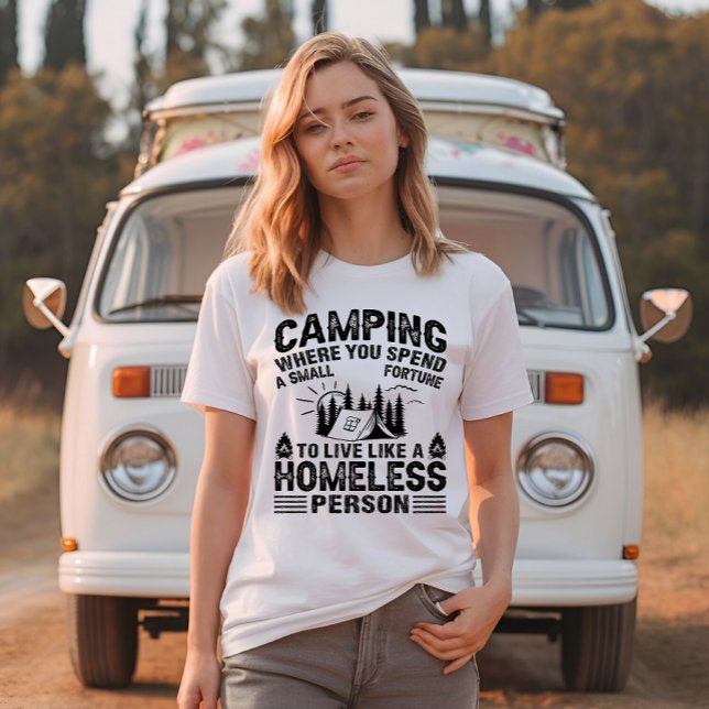 Camiseta Afirmações engraçadas de acampamento (Criador carregado)