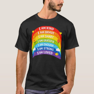 Camiseta Afirmações Positivas Arco-íris