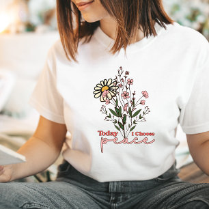 Camiseta Afirmações Positivas Mostram Boas Víblias Flor Sel