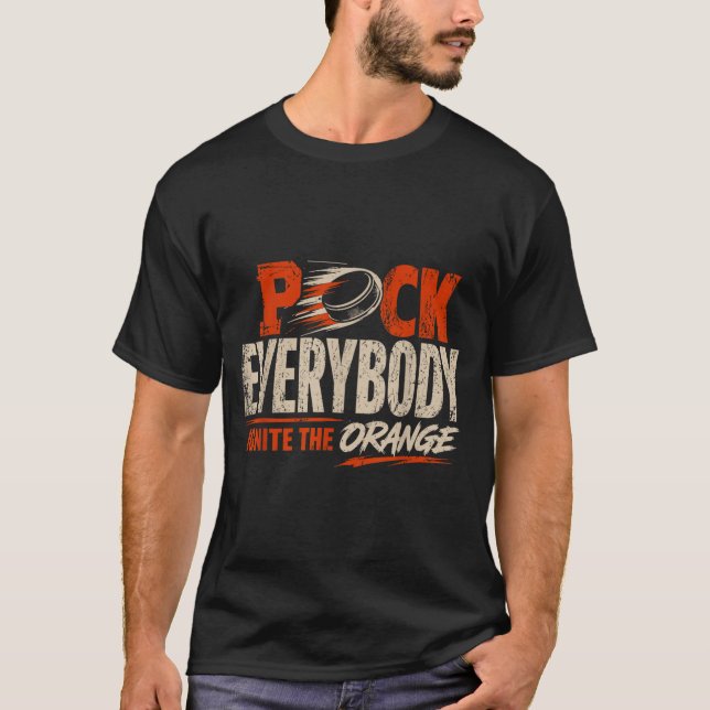 Camiseta Afirmador de Hóquei Laranja 2 (Frente)