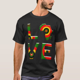 Camiseta África Ama Africano-Americano Homens Mulheres Cria