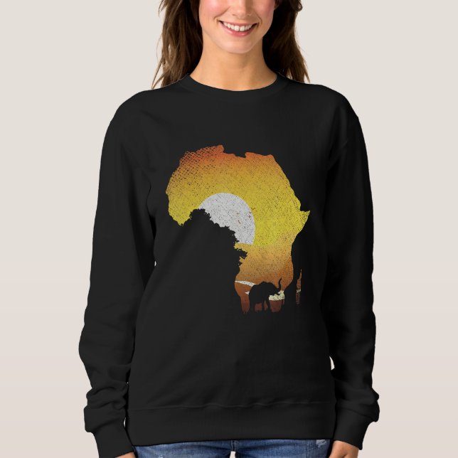 Camiseta África Animal Safari Savanna Sunset Elepher (Frente)