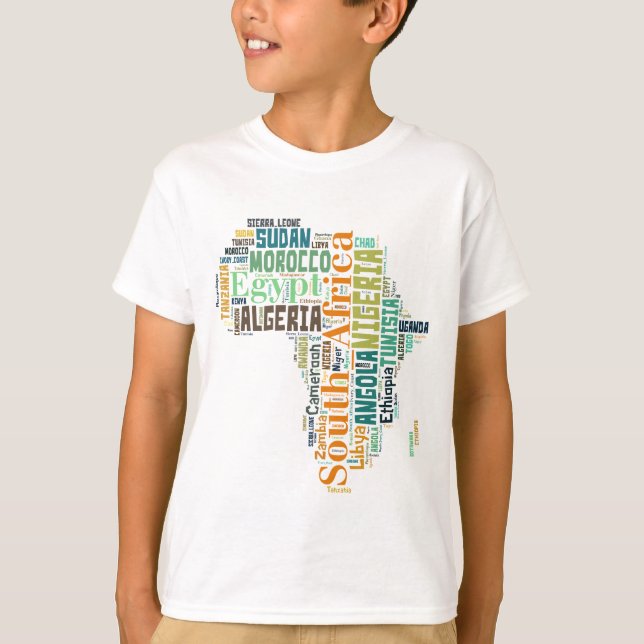 Camiseta África - Arte Word (Frente)