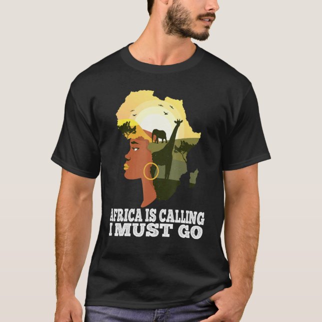 Camiseta África chama Continente Africano de Mapa (Frente)