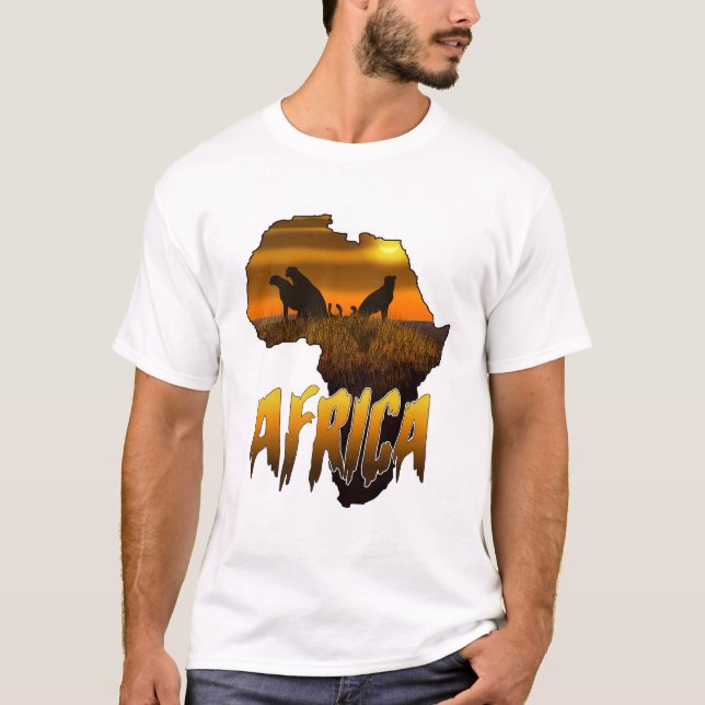 Camiseta Africa Cheetahs Sunset Silhouette (Frente)