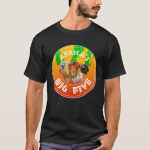 Camiseta África Cinco Grandes Animais Camarão BIG 5 da Áfri