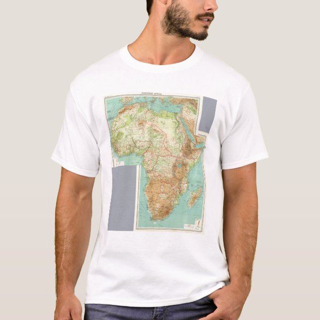 Camiseta África composta com rotas de transporte (Frente)