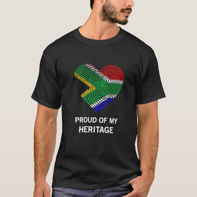 Camiseta África do Sul Bandeira DNA Heart África do Sul (Frente)