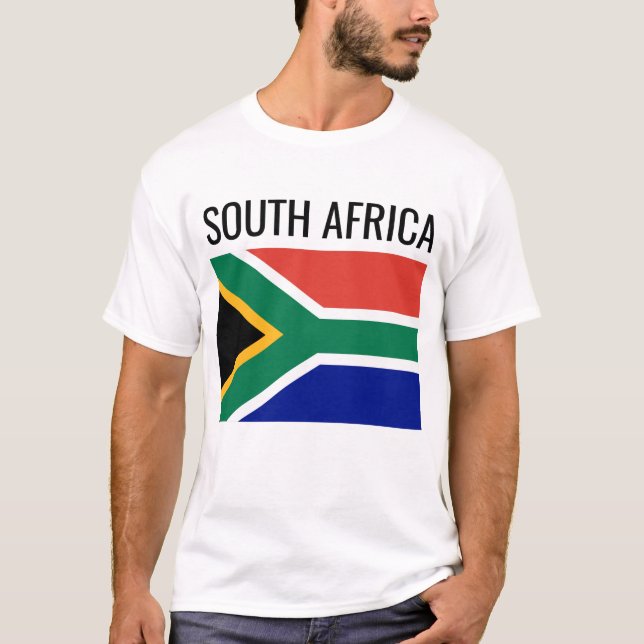 Camiseta África do Sul // Bandeira Nacional do País Mundial (Frente)