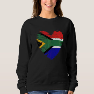 Camiseta África do Sul Coração Orgulho de Bandeira da Áfric