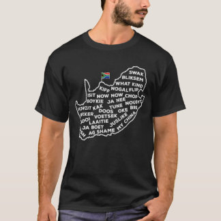 Camiseta África do Sul: Palavras de gíria sul-africano Mapa