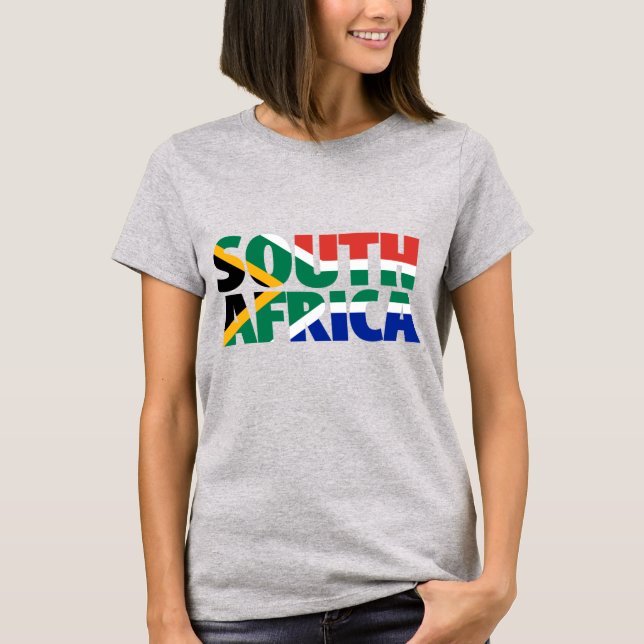 Camiseta África do Sul Roota Bandeira da África do Sul no B (Frente)