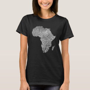 Camiseta África Impressão digital Afro Bandeira Orgulho Neg