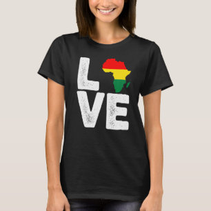 Camiseta África legal: Mapa do Amor para os Homens Africano