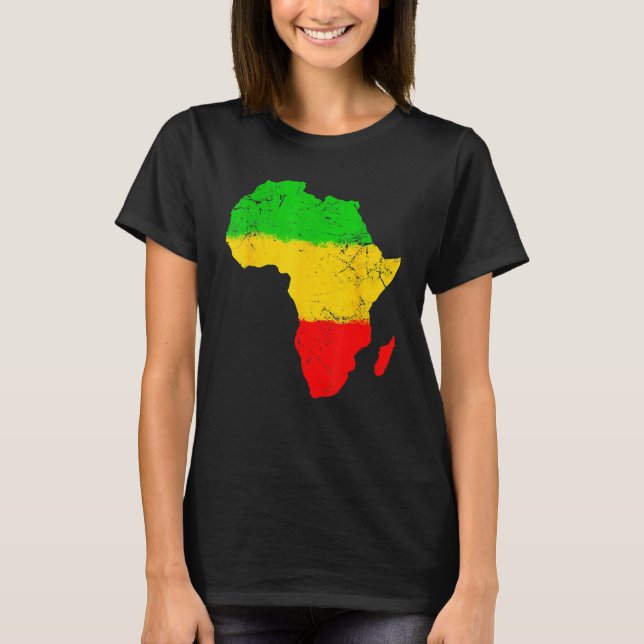 Camiseta Africa Map Black History Month Afro African Pride  (Frente)