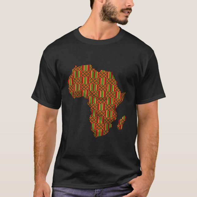 Camiseta África Map Kente Para Africano (Frente)