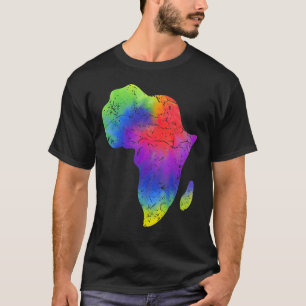 Camiseta Africa Map Reggae Rasta Tie Dye Black African Amer