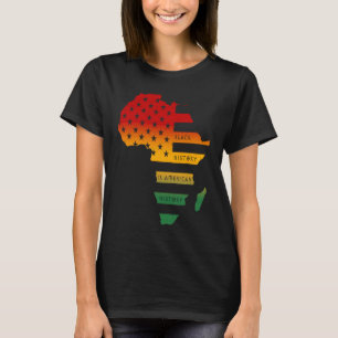 Camiseta África Mapa bandeira americana História negra é am