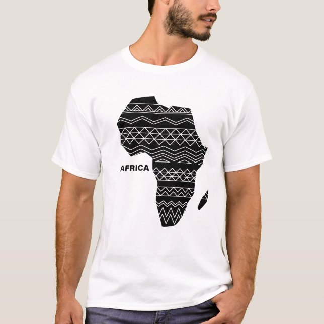 Camiseta África - Mapa Impressão preto (Frente)