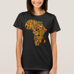 Camiseta África Mapa Kente Cloth para Homens Mulheres Legal