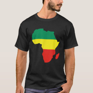 Camiseta África Mapa Reggae Africano rasta verde amarelo ve