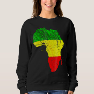Camiseta África Mapa Reggae Rasta Verde Amarelo Vermelho Áf