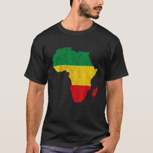 Camiseta África Mapa Verde Amarelo Amarelo África Orgae Ra