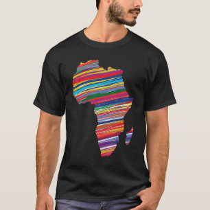 Camiseta África Mapeia Continente Colorido do País