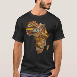 Camiseta África Mapeia Kente Cloth Black History Mês Depois