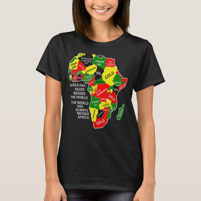 Camiseta África Nunca Precisou Do Mundo Afro Melanin Bla (Frente)